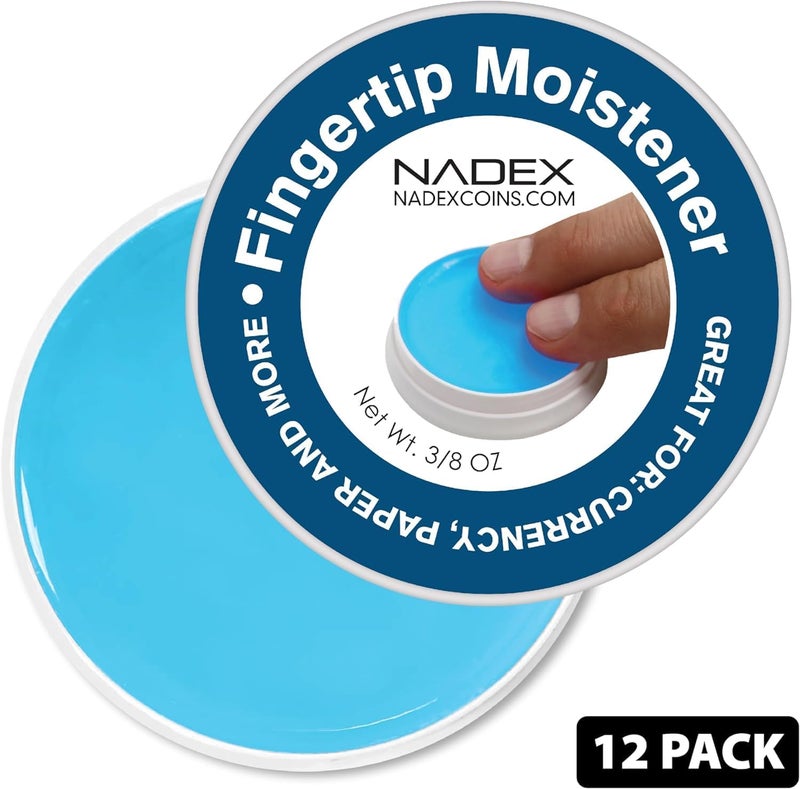 Nadex 12 Pack Fingertip Moistener Pads, Blue - Non-Slip Counting Cash Bills Separating Documents - Finger Moisturizer Non-Toxic Greaseless Odorless Pad for Office/Home - Image 2